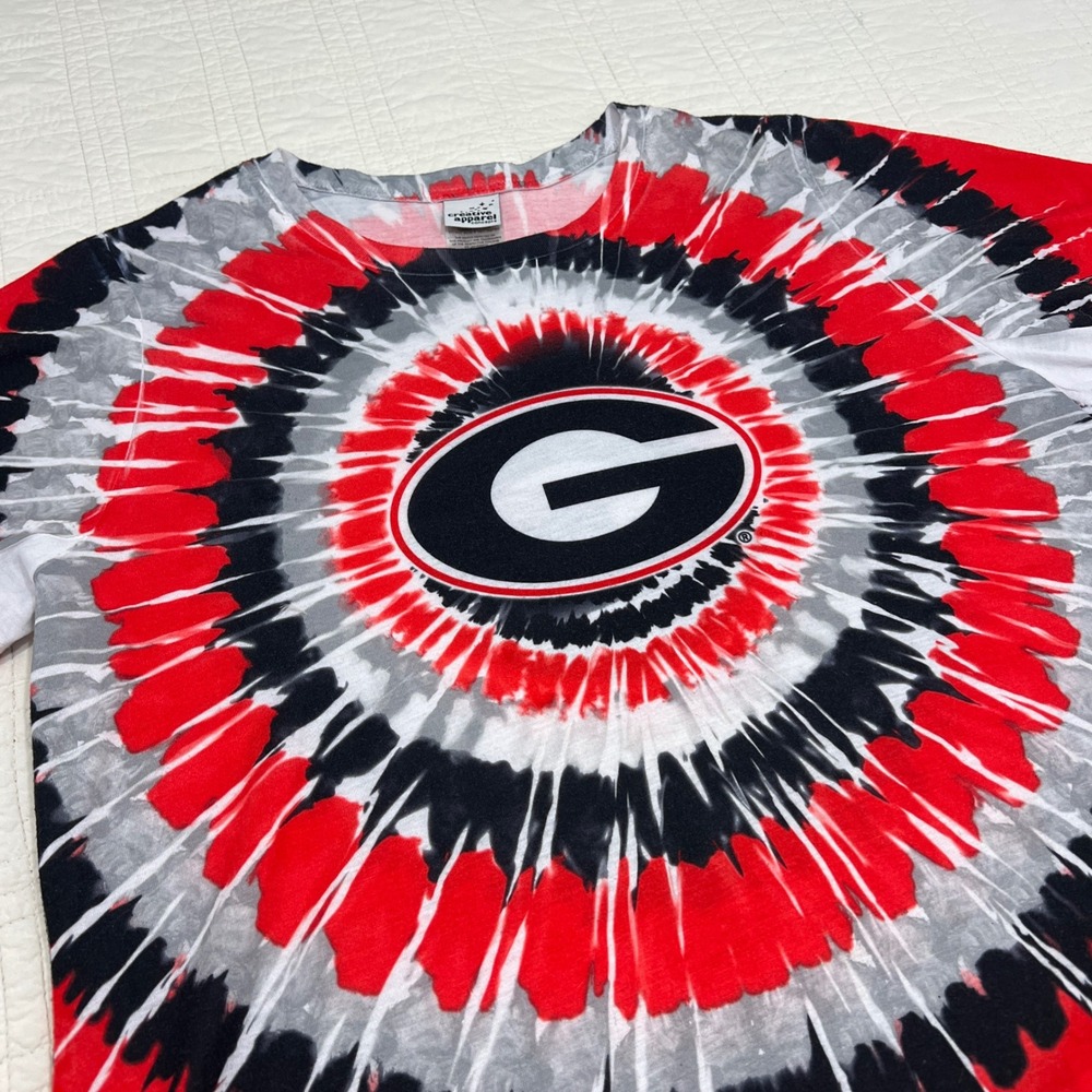 Georgia Bulldogs Tie Dye Shirt Mens 2XL Red Black Creative Apparel Concepts Tee